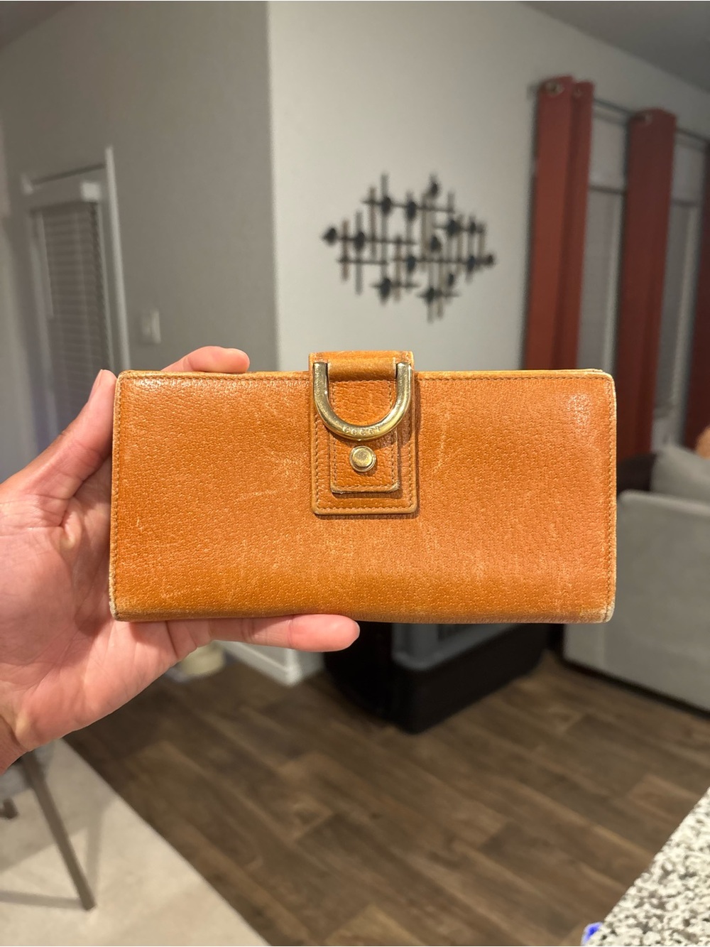 Gucci Orange Leather Abbey Wallet